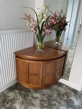 Nathan Parker Knoll Teak Small Corner Cabinet, Squares Design, Excellent Cond.