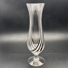 VTG Glass Bud Vase Black White