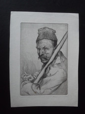 GREEK PEASANT. ETCHING BY