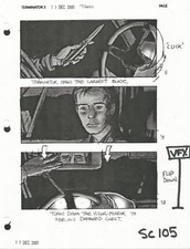 Terminator 3 original production used storyboard sheet comes with Lifetime COA