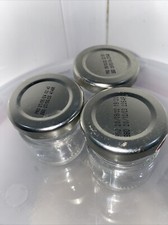 3 Small Empty Mini Glass Jars & Lids  Craft / Jam /Air Tight Metal Lids