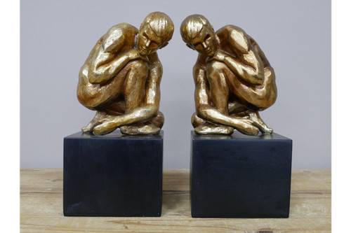 Black gold book ends - gold,