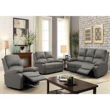 Reclining Fabric Sofa Set In