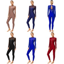 Women Gymnastics Dance Unitard One Piece Ballet Leotard Skating Catsuit Jumpsuit