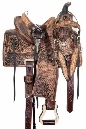 Western leather horse saddle - western,