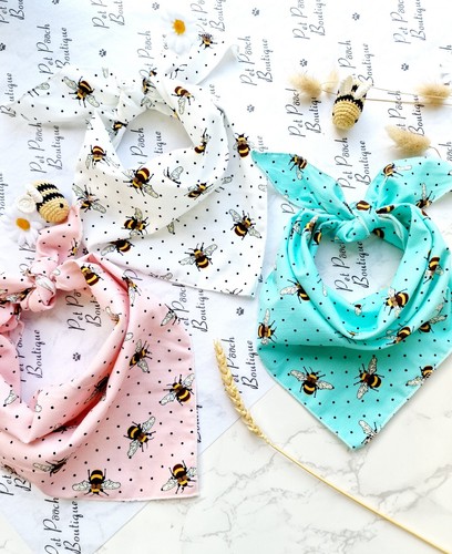 Cord bumble bee - polka, dog