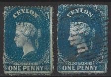 Ceylon 1861 blue w mk - ceylon, 1861-64