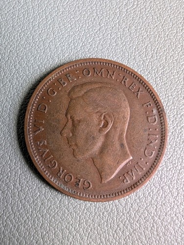 King george half penny coin - half,