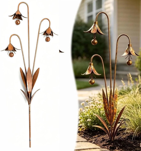 Triple bluebells garden stake - garden,