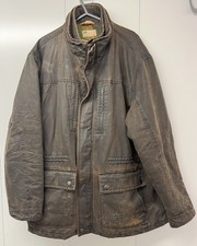 Marks & Spencer North Coast Wax-Look Brown Heavy Coat Jacket Mens 2XL XXL