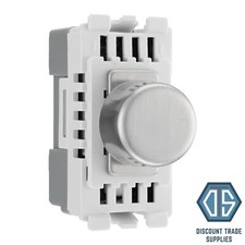 BG RBSDLT Brushed Steel Trailing & Leading Edge Dimmer Module Grid Light Switch