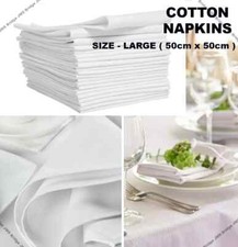 50 X White Cotton Napkin Table