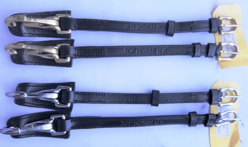Leather cheek pieces with - pieces,