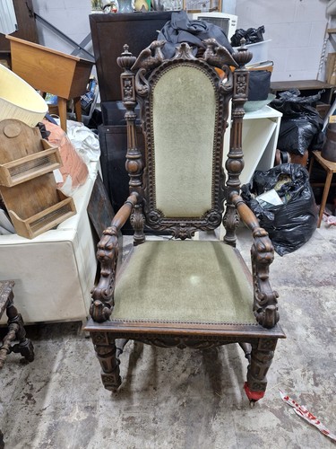 Renaissance hand carved throne - renaissance,