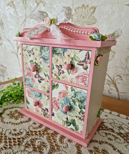 Shabby chic pink floral wooden - chic,