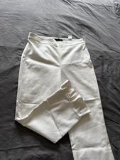 Zara White Cigarette Tailored Trousers High Waist Size Medium