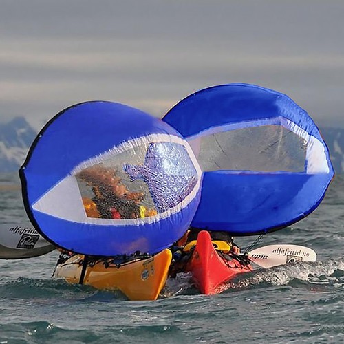 Compact blue durable wind sail - blue,