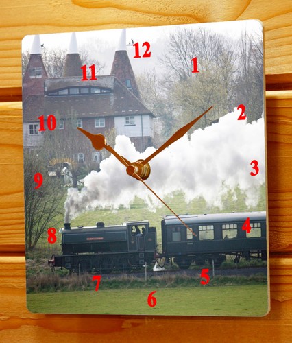 19cm square wall clock steam - square,