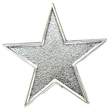 Silver Star Pin Badge Brooch