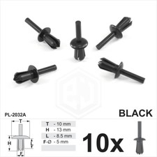 10x for BMW 5mm Dia Plastic Rivet Clips Trims Wheel Arch Liner Lining Moudlings