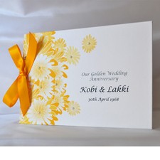 Personalised Wedding Anniversary Guest Book Scrapbook Album Silver Ruby Golden