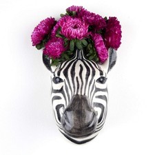 Zebra Head Wall Vase By Quail