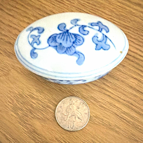 Blue white floral porcelain - &,