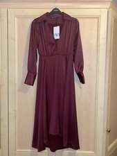 BNWT ZARA SATIN BURGUNDY SATIN