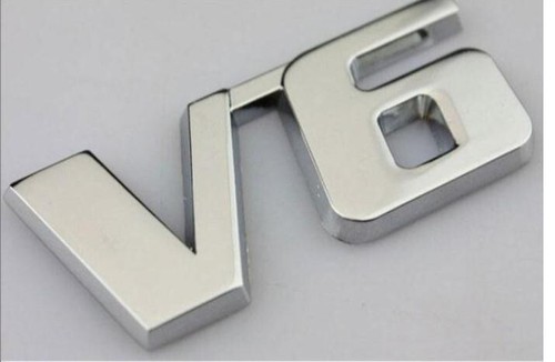 Emblem signs chrome logo - v6,