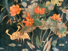 VINTAGE Linen Curtains Eastern Opulence Birds etc by Greef....Fabulous need work