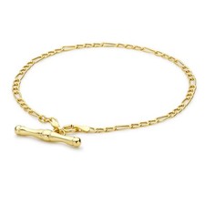 9CT Yellow Gold Figaro T-Bar