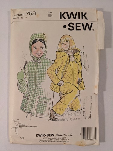 Kwik sew pattern 758 - kwik,