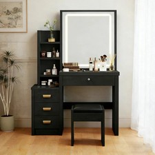 Vanity With Black Drawers