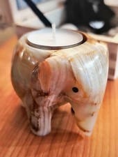 Green Onyx Elephant Tea Light