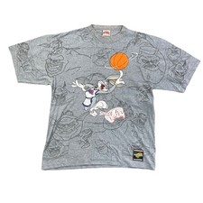 Nutmeg 1996 Space Jam Warner Bros Grey T-Shirt Vintage Mens Large