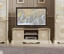 New Luxury Greta Cream/Gold High Gloss Italian Tv Cabinet with diamanté insert