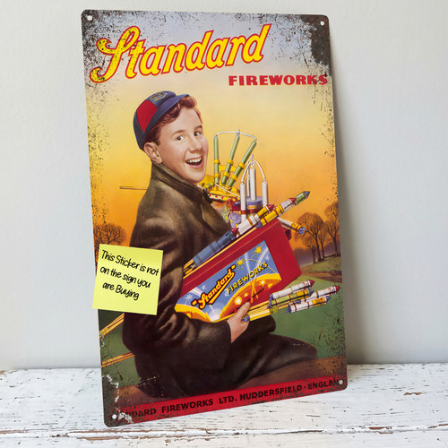 Standard fireworks metal sign - fireworks,