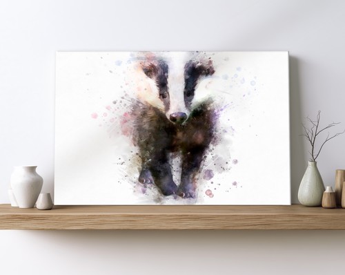 Badger canvas wall art print - badger,