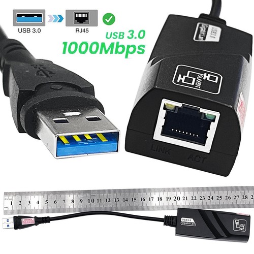 Black usb rj45 lan network - 3.0,