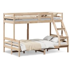 Bunk Bed Solid Pine Wood Brown