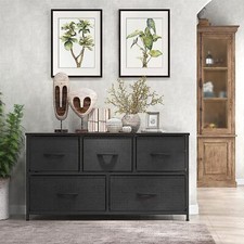 5 Drawers Black Dresser for