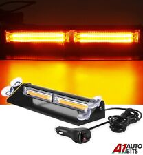 12-24V Cob Led Emergency Warning Hazard Flash Strobe Beacon Dash Light Bar Amber
