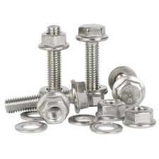 M5 M6 M8 M10 Flanged Hex Bolts + Flanged Nuts & Washers A2 Stainless