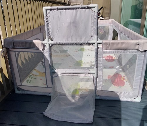Grey square plastic baby play - grey,