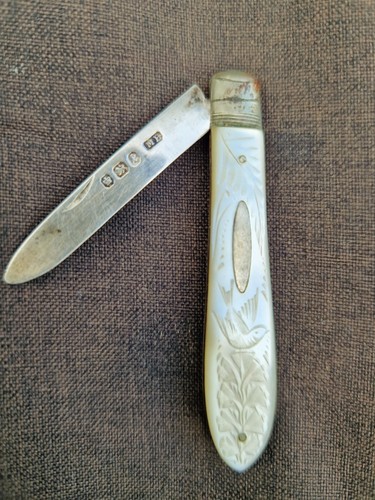 Antique silver mother pearl - mother,