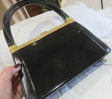 VINTAGE 1950s BLACK PATENT