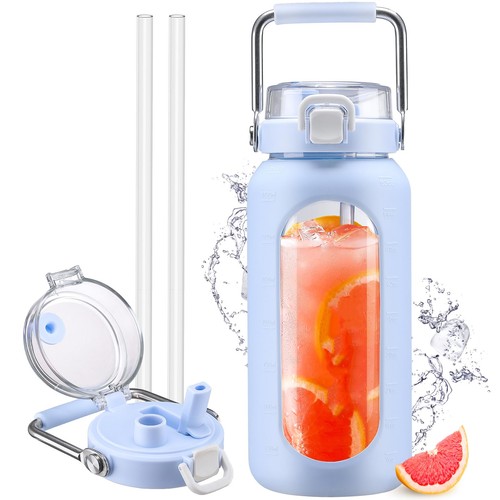 Glass water bottle with - 2l,