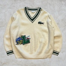 Lacoste Wool Big Logo Sweater Jumper Size XXL Cricket Tennis Preppy Crocodile