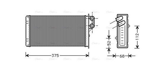 Ava cabin heater core re6014 - ava,