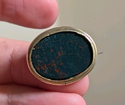 Antique 9ct gold bloodstone - gold,